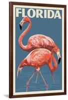 Florida - Flamingo-Lantern Press-Framed Art Print