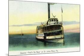 Florida - Fred'k De Bary Steamer on St. John's River-Lantern Press-Mounted Art Print