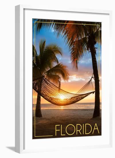 Florida - Hammock and Sunset-Lantern Press-Framed Art Print