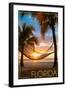 Florida - Hammock and Sunset-Lantern Press-Framed Art Print