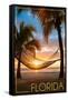 Florida - Hammock and Sunset-Lantern Press-Framed Stretched Canvas