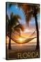 Florida - Hammock and Sunset-Lantern Press-Stretched Canvas