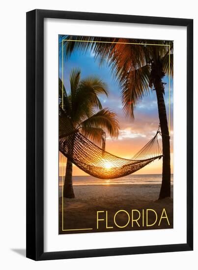 Florida - Hammock and Sunset-Lantern Press-Framed Art Print