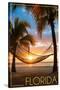 Florida - Hammock and Sunset-Lantern Press-Stretched Canvas