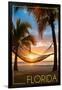 Florida - Hammock and Sunset-Lantern Press-Framed Art Print