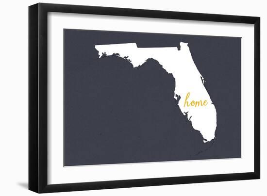 Florida - Home State - Gray-Lantern Press-Framed Art Print