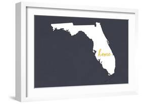Florida - Home State - Gray-Lantern Press-Framed Art Print