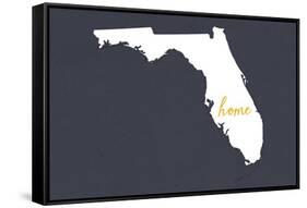 Florida - Home State - Gray-Lantern Press-Framed Stretched Canvas