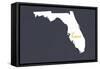 Florida - Home State - Gray-Lantern Press-Framed Stretched Canvas