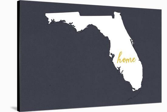 Florida - Home State - Gray-Lantern Press-Stretched Canvas