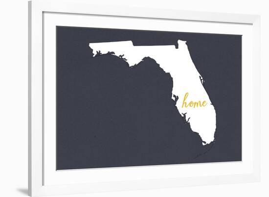 Florida - Home State - Gray-Lantern Press-Framed Premium Giclee Print