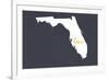 Florida - Home State - Gray-Lantern Press-Framed Premium Giclee Print