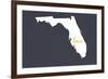 Florida - Home State - Gray-Lantern Press-Framed Premium Giclee Print