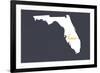 Florida - Home State - Gray-Lantern Press-Framed Premium Giclee Print