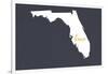 Florida - Home State - Gray-Lantern Press-Framed Art Print