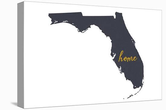 Florida - Home State - White-Lantern Press-Stretched Canvas