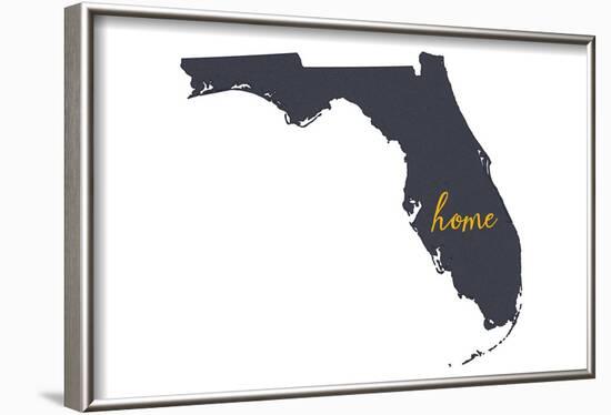 Florida - Home State - White-Lantern Press-Framed Art Print