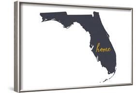 Florida - Home State - White-Lantern Press-Framed Art Print