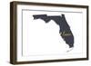Florida - Home State - White-Lantern Press-Framed Art Print