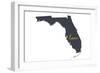 Florida - Home State - White-Lantern Press-Framed Art Print