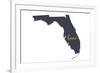 Florida - Home State - White-Lantern Press-Framed Premium Giclee Print