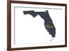 Florida - Home State - White-Lantern Press-Framed Premium Giclee Print