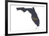 Florida - Home State - White-Lantern Press-Framed Premium Giclee Print