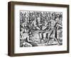 Florida Indians Saturibo War Council-Jacques Le Moyne-Framed Giclee Print