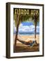 Florida Keys, Florida - Hammock Scene-Lantern Press-Framed Art Print