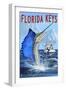 Florida Keys, Florida - Sailfish Scene-Lantern Press-Framed Art Print