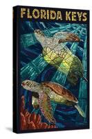 Florida Keys - Sea Turtle Mosaic-Lantern Press-Stretched Canvas