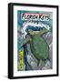 Florida Keys - Sea Turtle Woodblock Print-Lantern Press-Framed Art Print