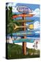 Florida Keys - Sign Destinations-Lantern Press-Stretched Canvas