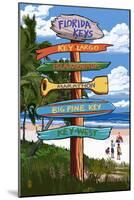 Florida Keys - Sign Destinations-Lantern Press-Mounted Art Print