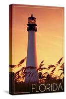 Florida - Lighthouse and Seagrass-Lantern Press-Stretched Canvas