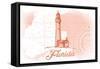 Florida - Lighthouse - Coral - Coastal Icon-Lantern Press-Framed Stretched Canvas