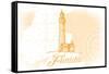 Florida - Lighthouse - Yellow - Coastal Icon-Lantern Press-Framed Stretched Canvas