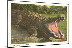 Florida Man-Eater, Alligator-null-Mounted Art Print