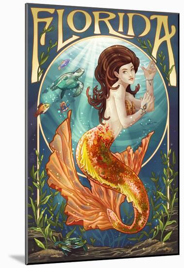 Florida - Mermaid-null-Mounted Poster