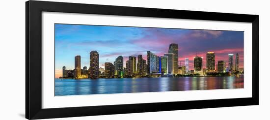 Florida, Miami Skyline at Dusk-John Kellerman-Framed Photographic Print