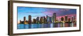 Florida, Miami Skyline at Dusk-John Kellerman-Framed Photographic Print