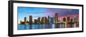 Florida, Miami Skyline at Dusk-John Kellerman-Framed Photographic Print