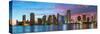 Florida, Miami Skyline at Dusk-John Kellerman-Stretched Canvas