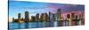 Florida, Miami Skyline at Dusk-John Kellerman-Stretched Canvas