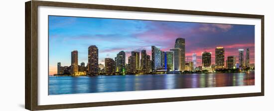 Florida, Miami Skyline at Dusk-John Kellerman-Framed Premium Photographic Print