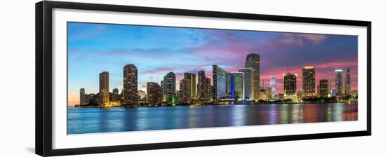 Florida, Miami Skyline at Dusk-John Kellerman-Framed Premium Photographic Print