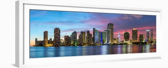 Florida, Miami Skyline at Dusk-John Kellerman-Framed Premium Photographic Print