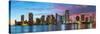 Florida, Miami Skyline at Dusk-John Kellerman-Stretched Canvas