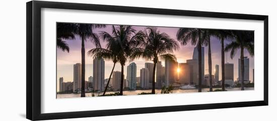 Florida, Miami Skyline at Sunset-John Kellerman-Framed Photographic Print