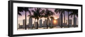 Florida, Miami Skyline at Sunset-John Kellerman-Framed Photographic Print